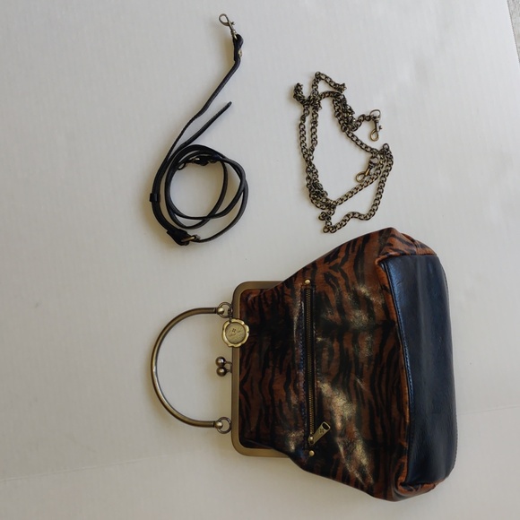 Patricia Nash Leather Novella Frame Bag w/Extra Strap: Tiger. NWOT - Picture 3 of 7